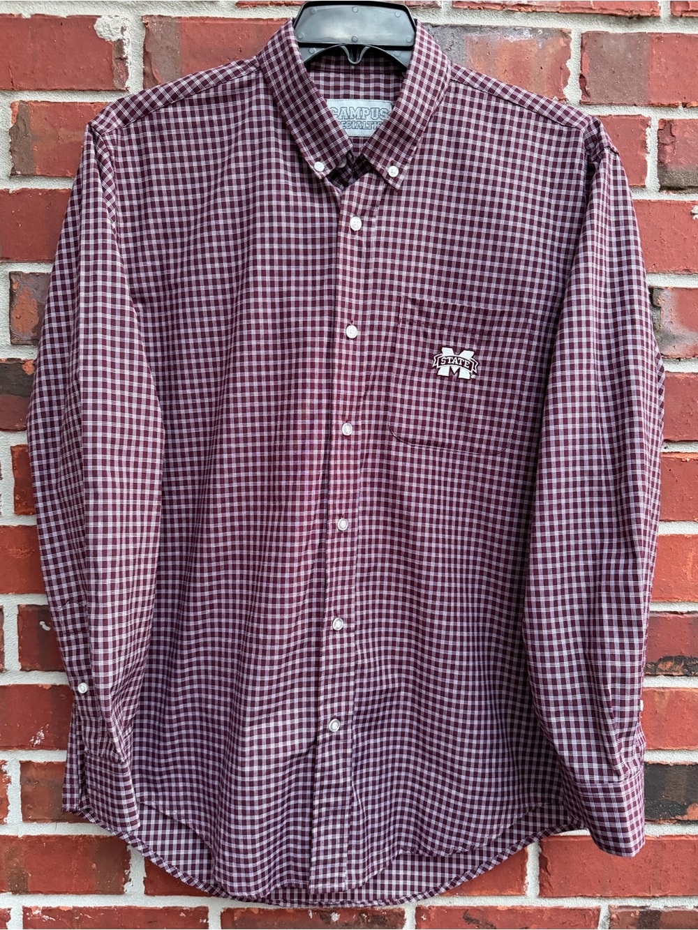 Campus Specialties Mississippi State Bulldogs Maroon Plaid Button-Down Shirt P5